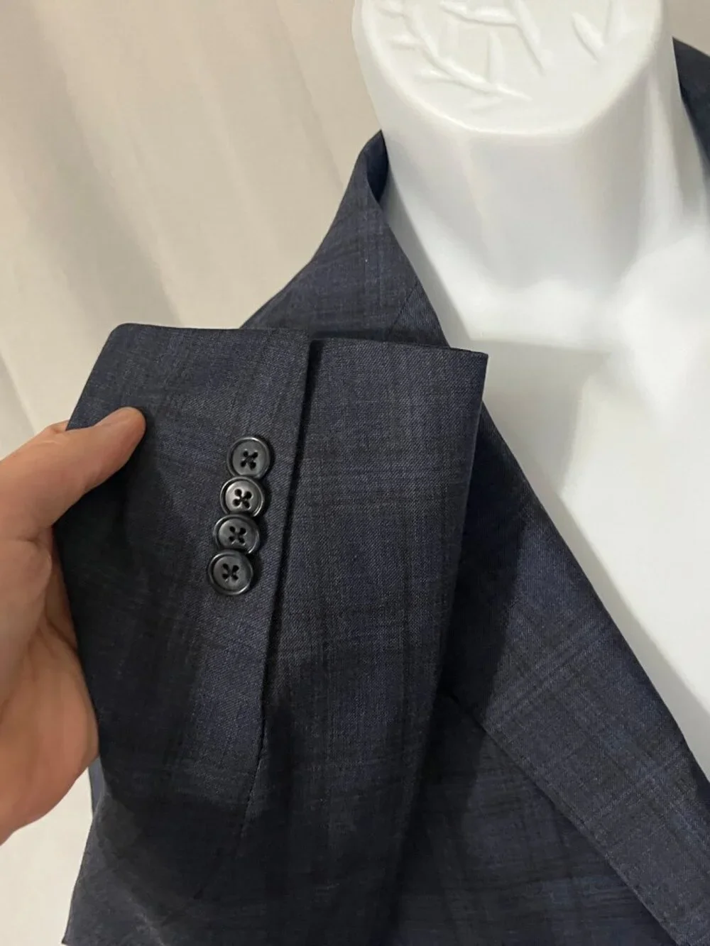 💼 Jack Victor Elite Men's Wool Sports Coat Blazer 44R Blue Plaid 👔